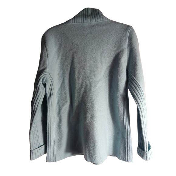 Eileen Fisher Light Blue boucle wool Sweater/Jacket Size Medium - Picture 6 of 7